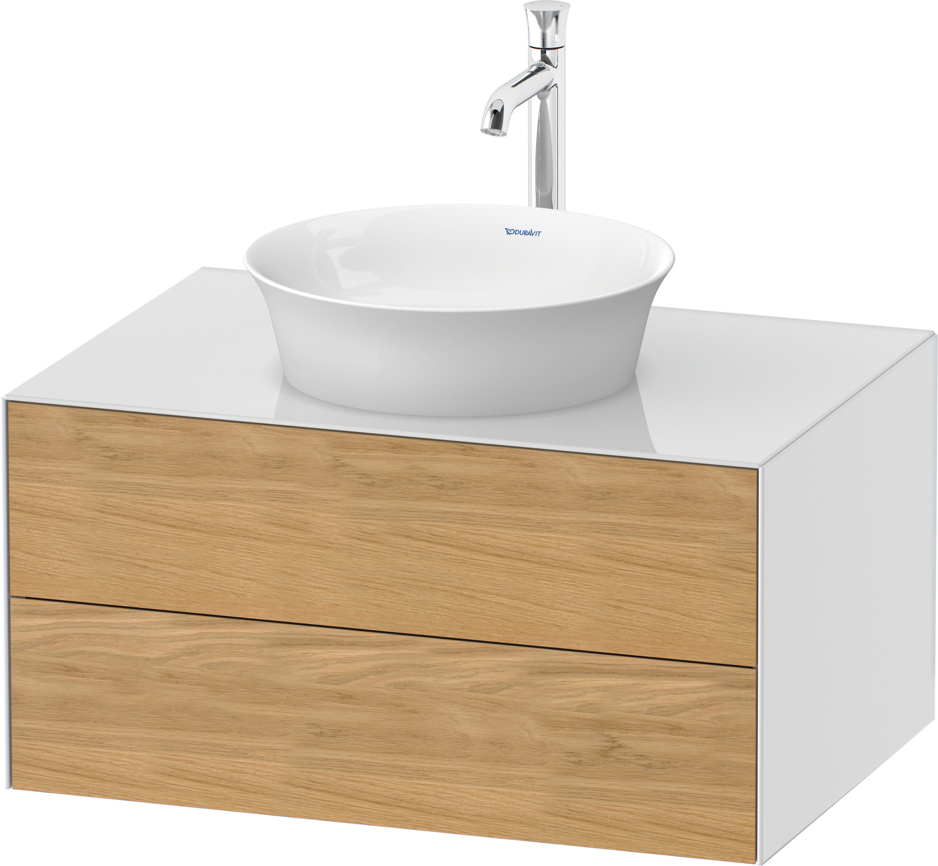 Duravit WTU White Tulip wandhängend, 2 SchKa 408x800x550mm,Eiche N.M/Weiß Hochglanz