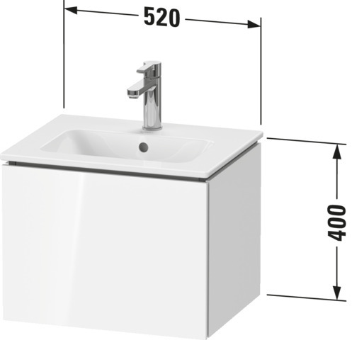 DU WTU L-Cube wandhängend, 1 Auszug 400x520x421mm, Flannel Grey HGL