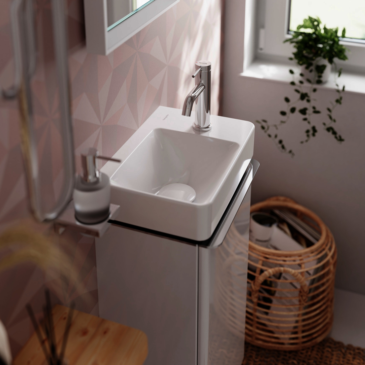 Hansgrohe WTM 80 Tecturis S CoolStart  mit Zugstangen-Ablaufgarnitur chrom