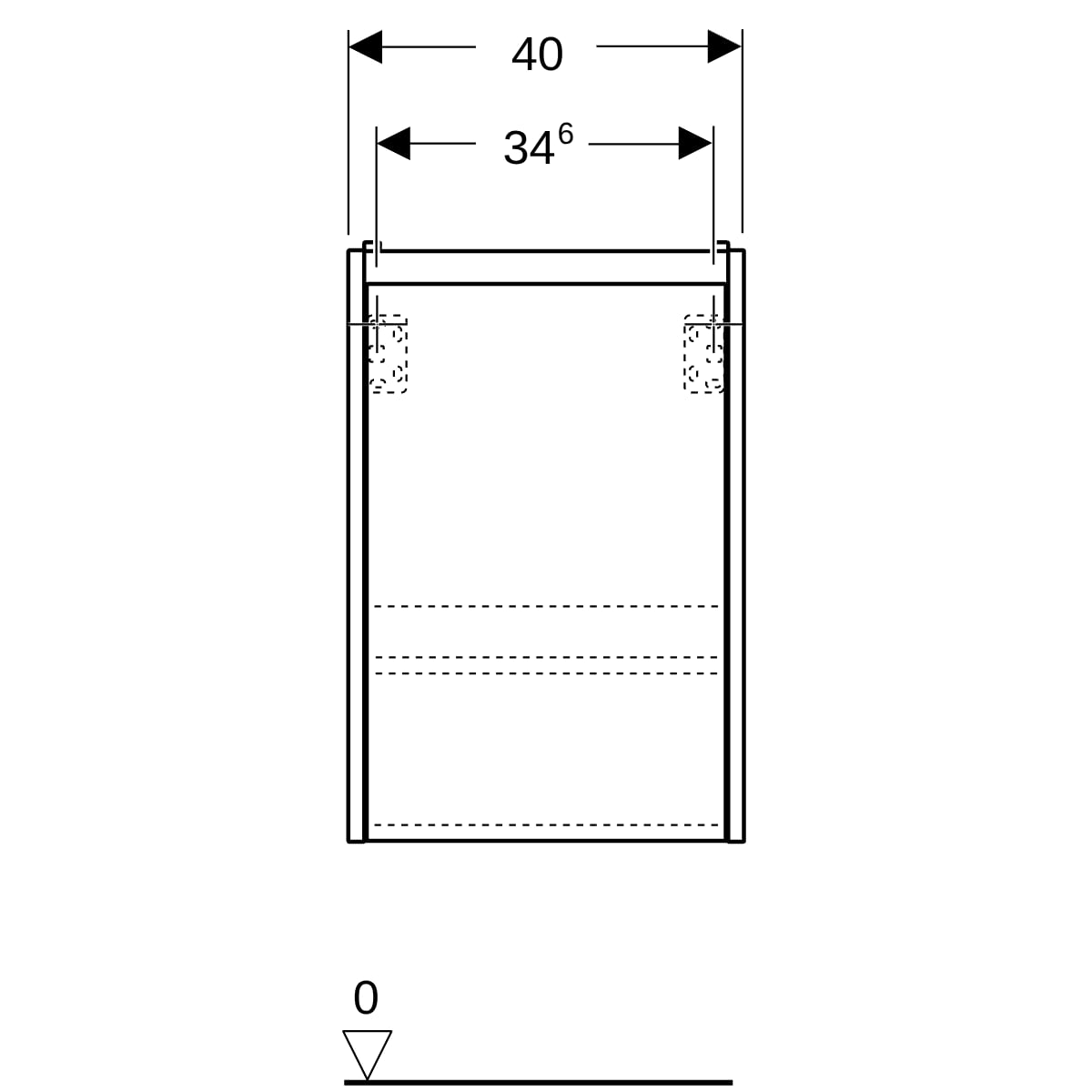 Geberit Renova Plan US für HWB, mit 1 Tür 40x60,6x31,1cm, sandgrau/l. seidenmatt