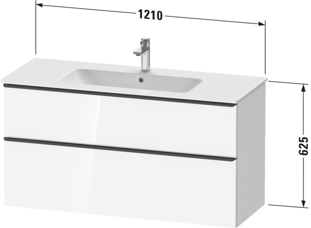 Duravit D-Neo WTU,Ausz:1,Schubk:1,GR:Dia.Schw 1210x462x625mm,Wandh,Eiche Marm.,Dekor