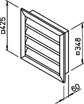 Helios WSG 355 Wetterschutzgitter Aluminium natur eloxiert
