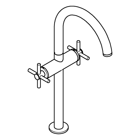 GROHE WT-Einlochbatterie Atrio 21149 XL-Size Kreuzgriff hard graphite geb.