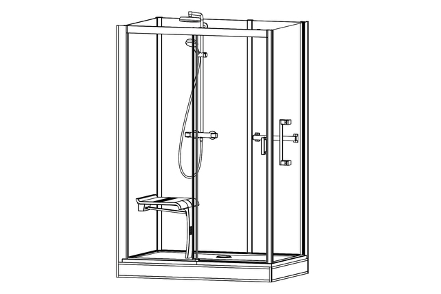 Roth Komplettdusche Vinata Comfort Eck Hoch weiß 1660x677 ESG Flow