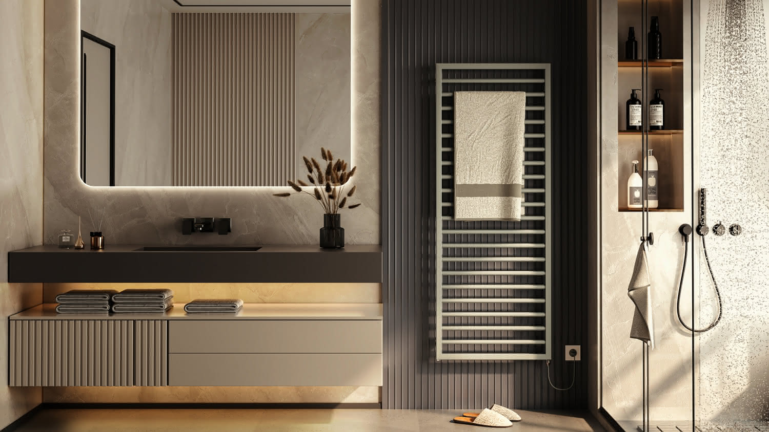 ZE Design-HK Subway elektr. IHE SUBSS130045EAZD 1311x70x455 RAL 9016