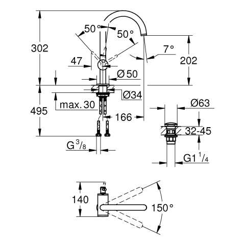 GROHE Einhand-Waschtischbatterie Atrio 24362 L-Size warm sunset gebürstet