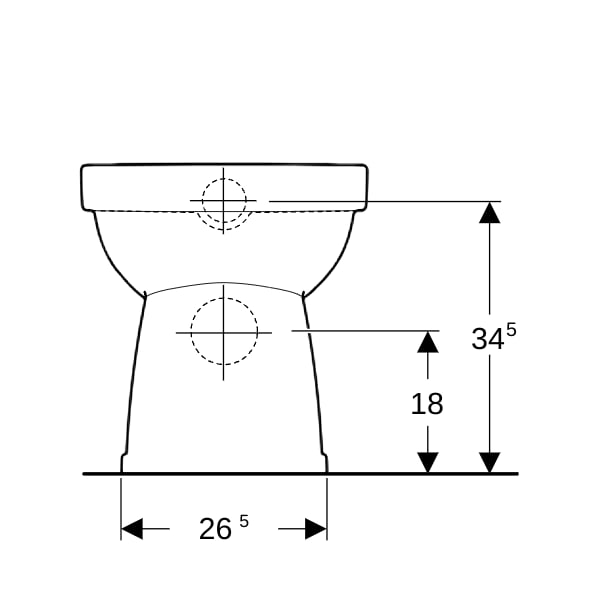 Geberit Renova Stand-WC Flachspüler Abg. horizontal, Rimfree, weiß, KeraTect