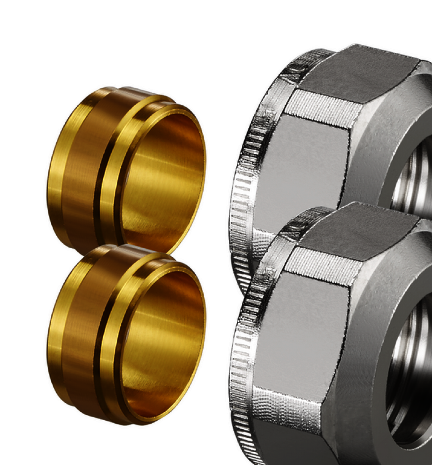 OVENTROP-Klemmringverschraubung Ofix CEP M24x1.5,15mm,2-fach f.Kupfer,Präz.-Stahl