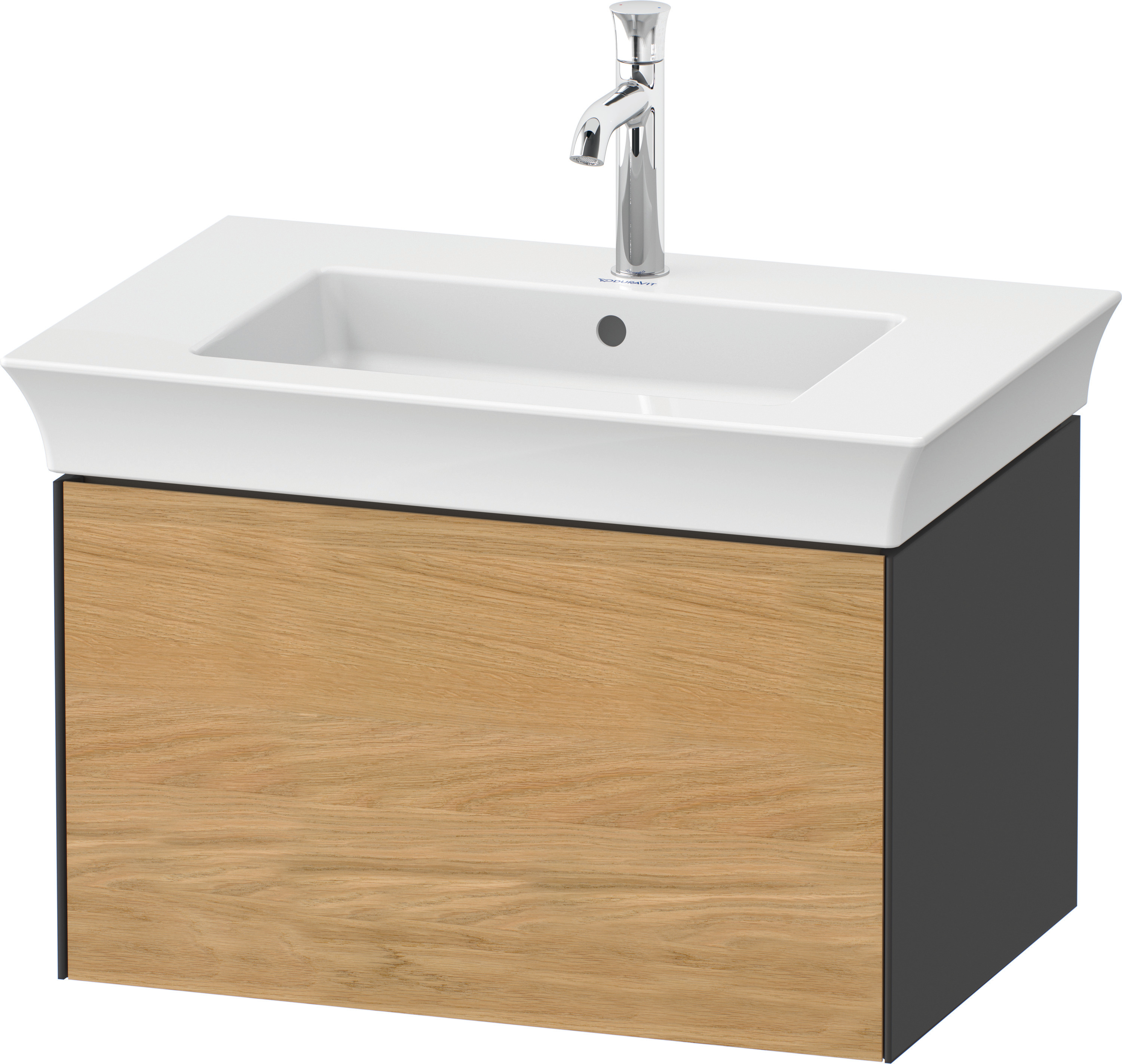 Duravit WTU White Tulip wandh.,1 Auszug 410x684x458mm, Eiche N.M/Graphit HGL