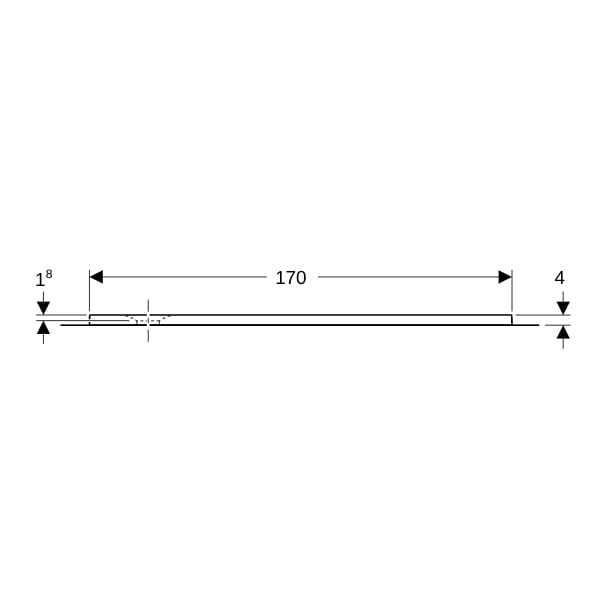 Geberit Olona Duschwanne 170 x 75 cm rechteckig, mit Dichtvlies, weiß matt