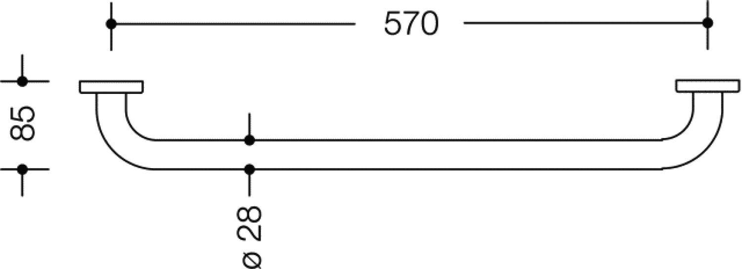 HEWI Badetuchhalter Ser 477, AM:570 m. Rosetten signalweiß