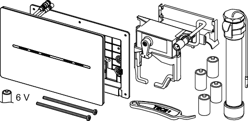 TECEsolid WC-Elektronik, 6 V-Batterie, Weiß glänzend