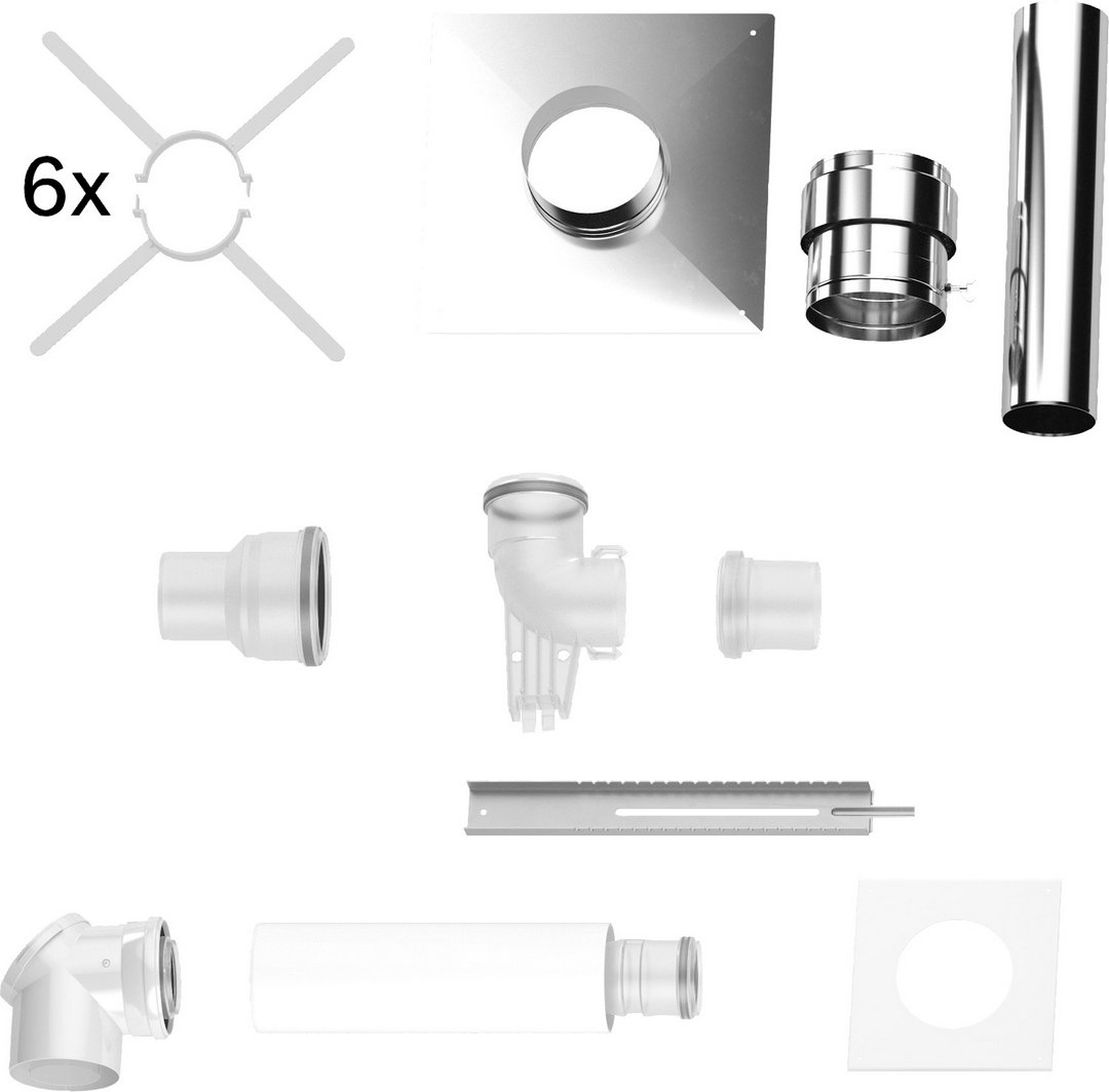 BOSCH Abgaszubehör FC-Set80-C93x (oben) Grundbausatz C93x, d:80/125-110, Edelst.