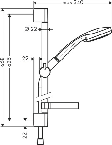 Hansgrohe Brauseset Croma 100 Vario mit Unica'C Typ 65 und Cassetta Seifenschale chrom Hansgrohe Brauseset Croma 100 Vario mit Unica'C Typ 65 und Cassetta Seifenschale chrom
