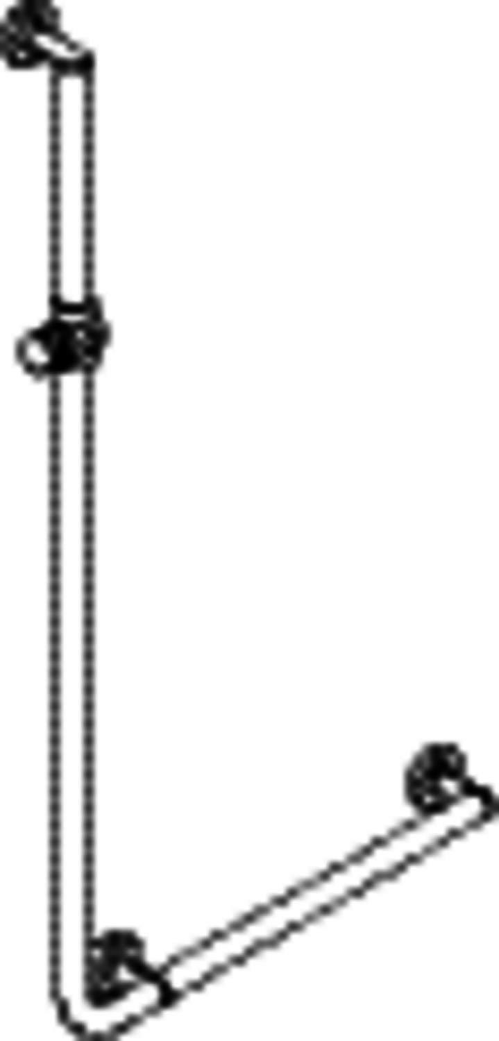HEWI Winkelgriff m.Br.H.,d:32, A1:1250, W1:600,re,Br.H. Kst. schw tiefmatt