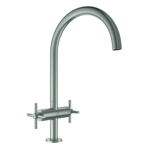 GROHE 2-Griff-Spültischbatterie Atrio 30609 C-Auslauf supersteel GROHE 2-Griff-Spültischbatterie Atrio 30609 C-Auslauf supersteel