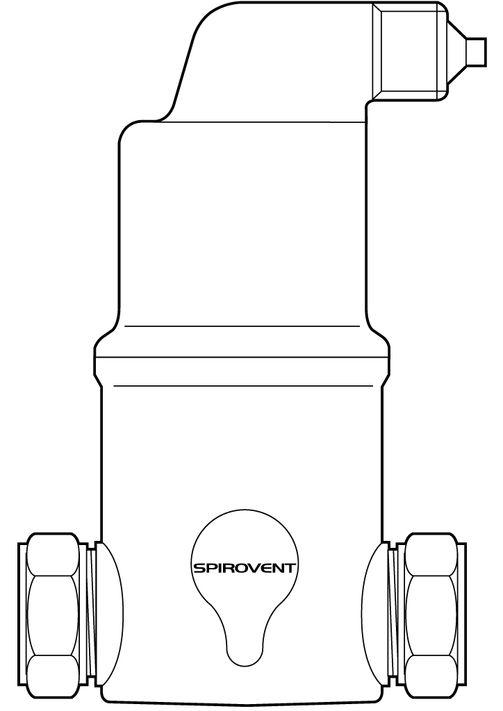 Spirotech Luftabscheider SpiroVent (Hohe Temp.) 22 mm, 10 bar, 180 Grad