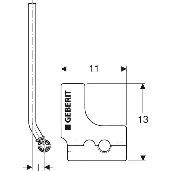 Geberit FlowFit Metallrohr-Anschluss-T-Stück m. Anschlussverschr. SiBr/Cu d20-d15-d20