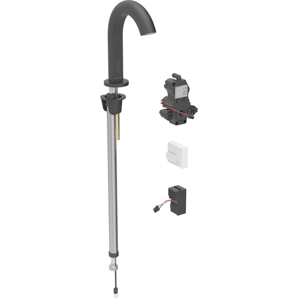 Geberit Piave WT-Arm., Standmontage, Netz für UP-Funkt.Box, m.Misch., schwarz matt