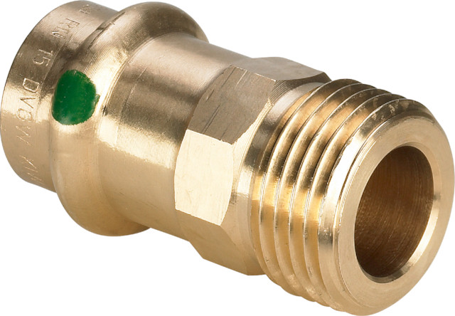 Viega Sanpress Übergangsstück mit SC d 15 x AG 1/2" Siliziumbronze 2211.4