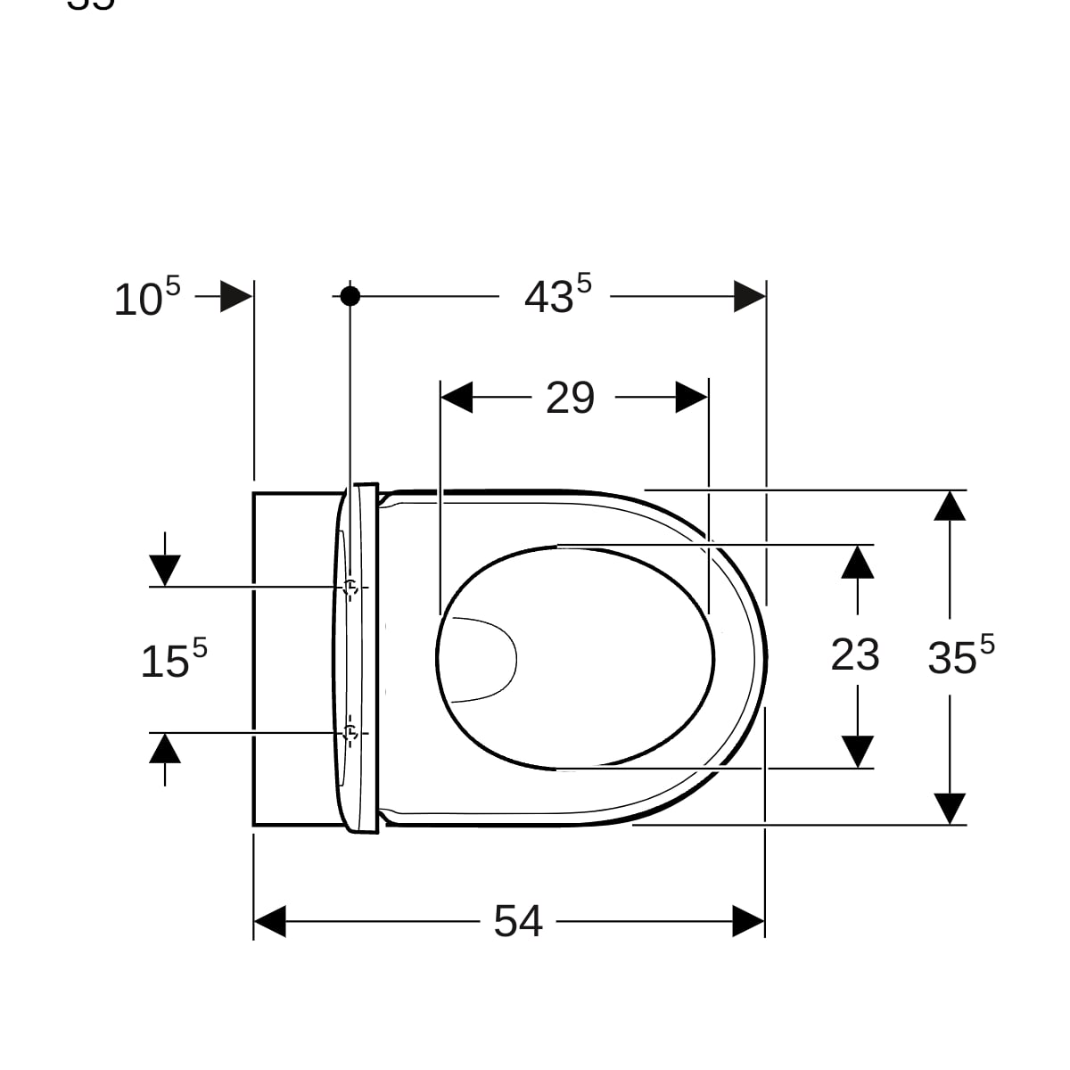 Geberit Renova Set Wand-WC mit WC-Sitz Tiefspüler, weiß