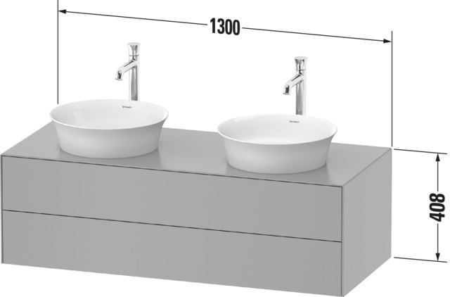 Duravit WTU White Tulip wandh,2 SchKa,beid. 408x1300x550mm,Eiche N.M/Steingrau HGL