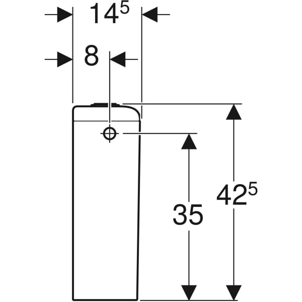 Geberit iCon AP-SPK aufges. 2-Mengen-Sp. Wasseranschl. seitl., Keraweiß Tect