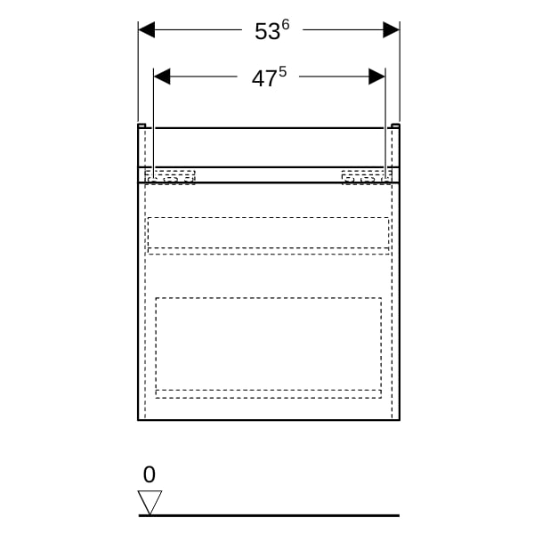 Geberit Renova Plan US f. WT, mit 1 Schublade u. Innenschubl., 53,6x60,6x44,6cm, lava