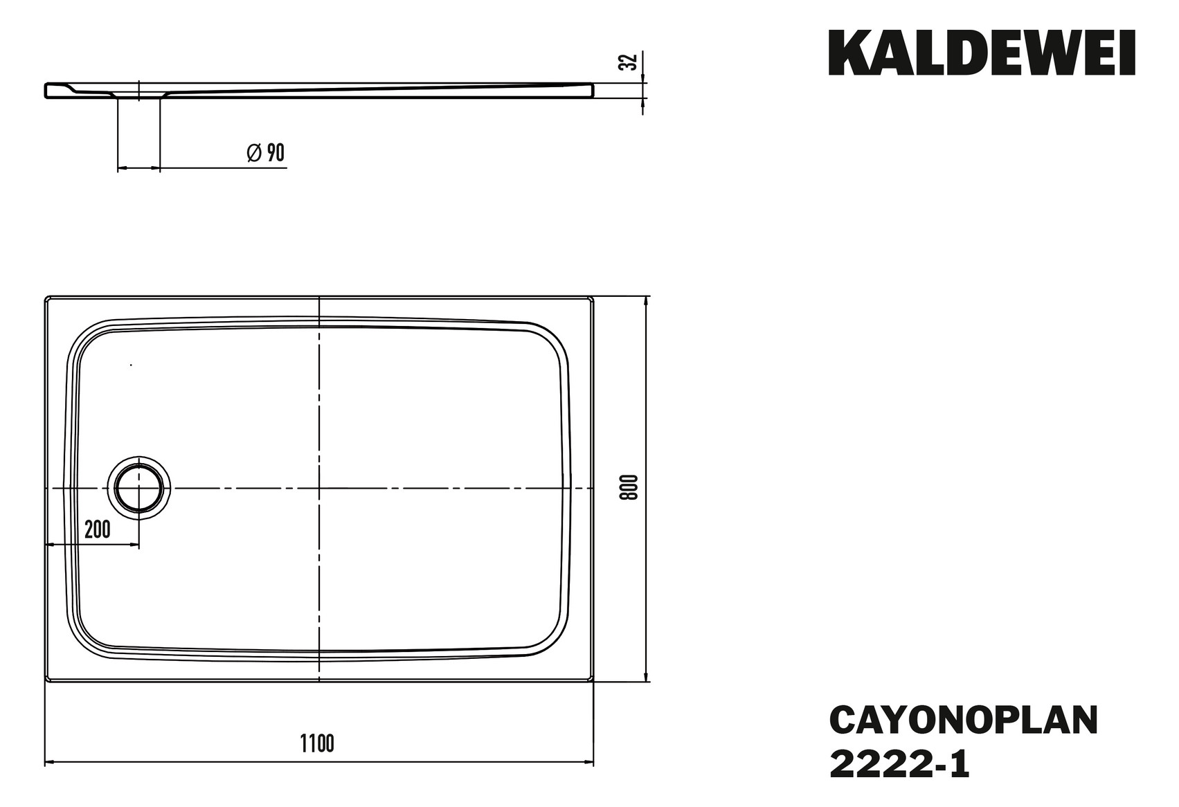KA DW CAYONOPLAN Mod.2222-1,800x1100mm, cool grey 40,Secure Plus