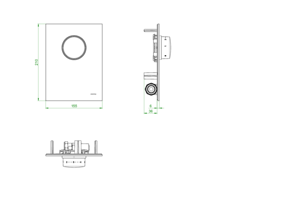 OVENTROP-Abdeckung mit Thermostat Echtglas schwarz, für Unibox T-RTL
