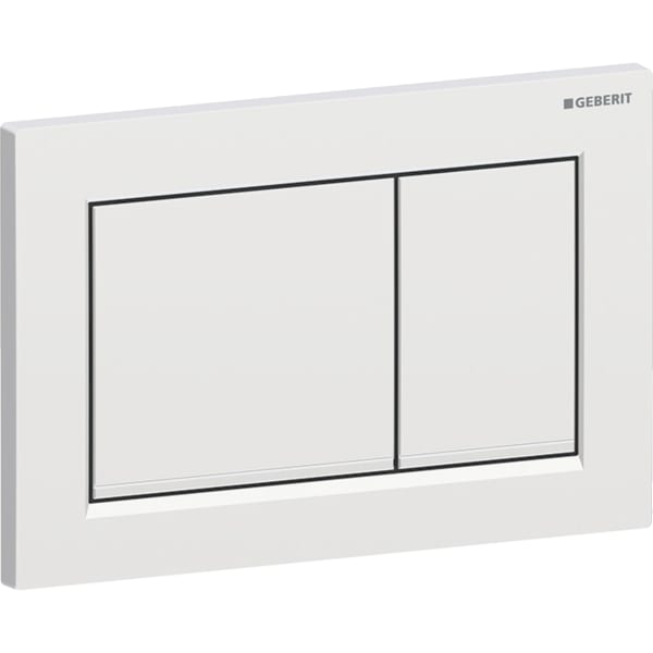 Geberit Omega20 Betätigungsplatte, eckig 2-M-Sp., chrom matt, Etc /chrom glänzend