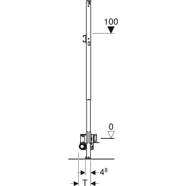 Geberit Duofix Element für Dusche 130cm mit Wandablauf Wandarmatur AP d40