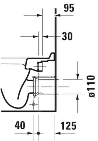 DU Stand-WC Starck 3 560 mm Tiefspüler, Abgang waagrecht, weiß