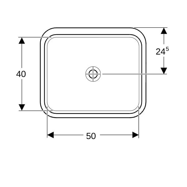 Geberit VariForm Unterbau-WT, rechteckig 58x49cm, o. Hl, o. Ül., glasiert/weiß