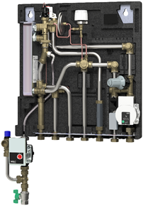 Danfoss Wohnungsstation Evoflat WSS 3 E ohne Heizung, 51kW, Dämmhaube, Zirku