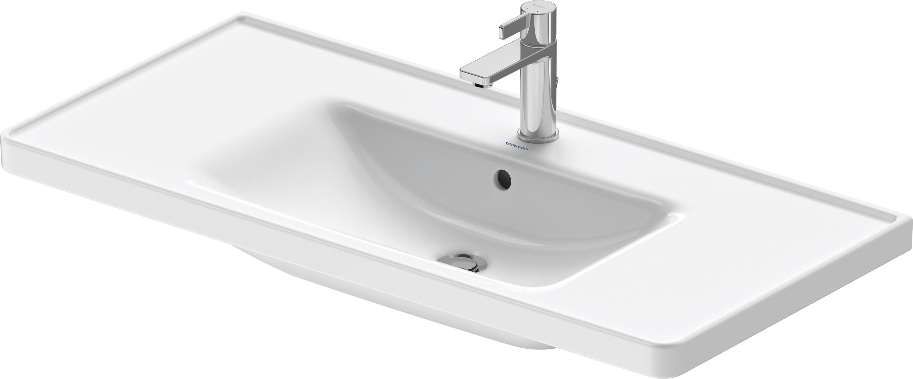 DU Waschtisch D-Neo, 1005mm, weiß mit ÜL, mit HLB, 1 HL