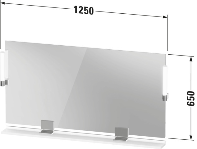 Duravit Sivida Spiegel 1330x650x36,LED,Dimmf. Aufsatzl.Auß.,Sensor.,Chrom/Weiß Matt