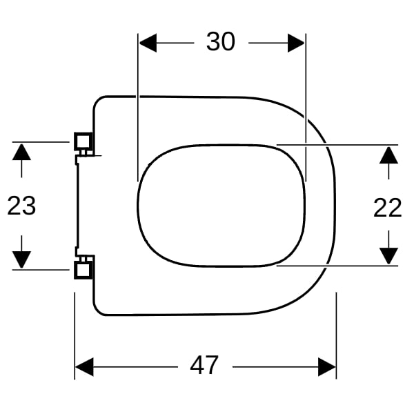 Geberit Renova Comfort WC-Sitzring barrierefrei, eckiges Design, weiß
