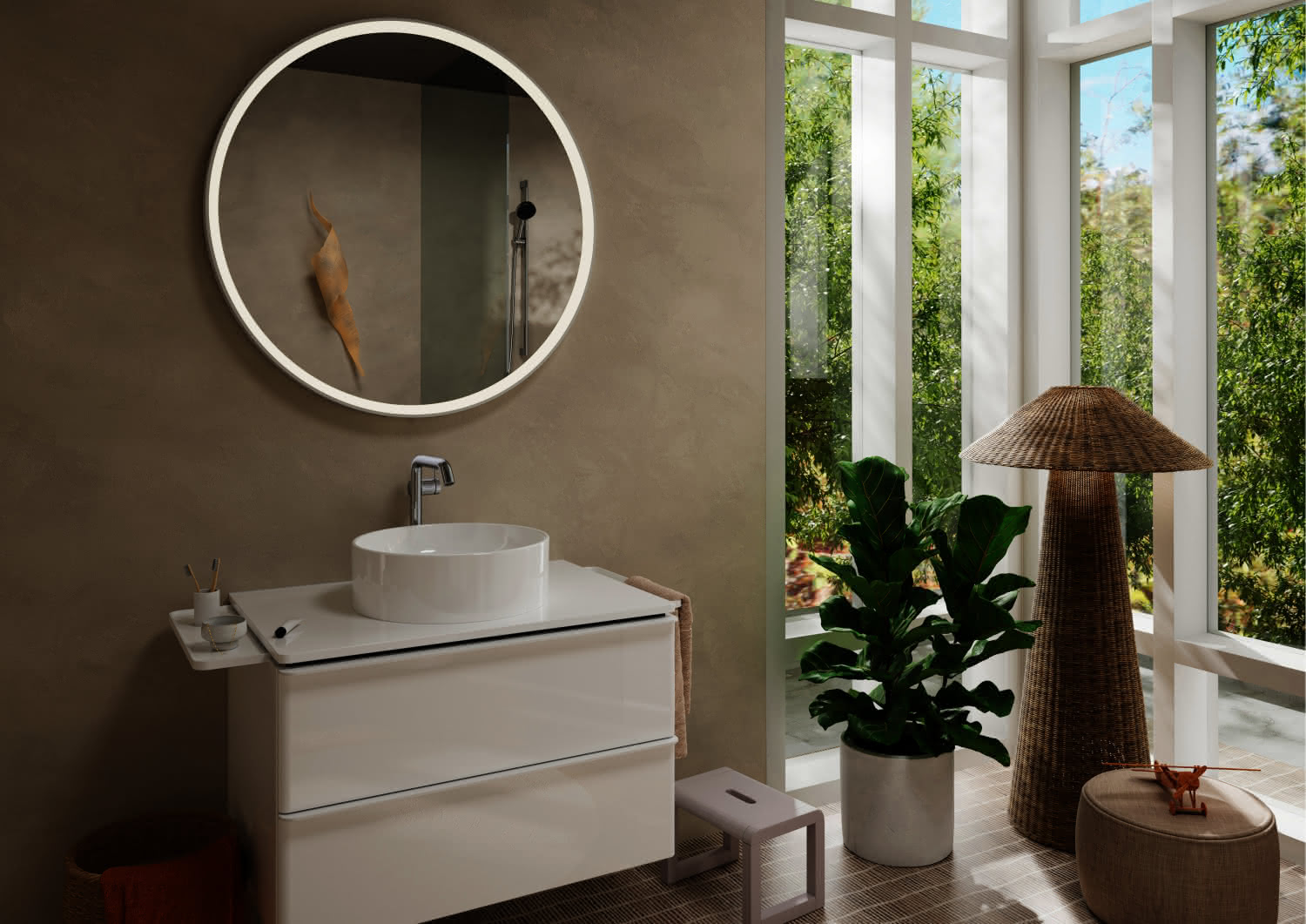 Hansgrohe WTM 240 Tecturis S Fine CoolStart mit Push-Open Ablaufgarnitur chrom