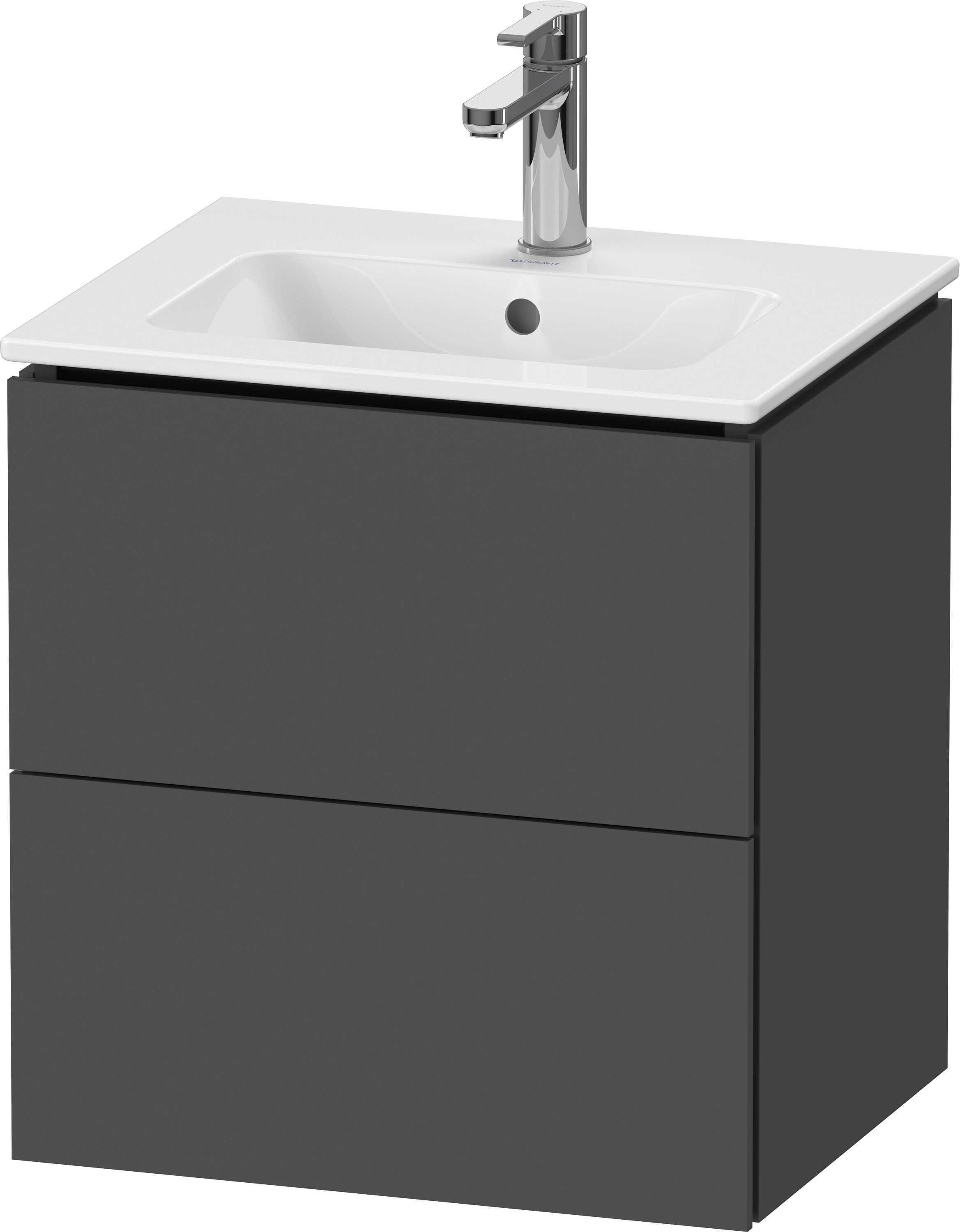 Duravit WTU L-Cube wandhängend, 2 Schubk. 500x520x421mm, Graphit Matt