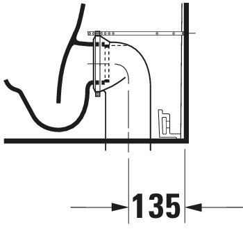 Duravit Stand-WC Kombi Darling New 630 mm Tiefspüler,f.SPK,Abg.Vario,weiß,HYG
