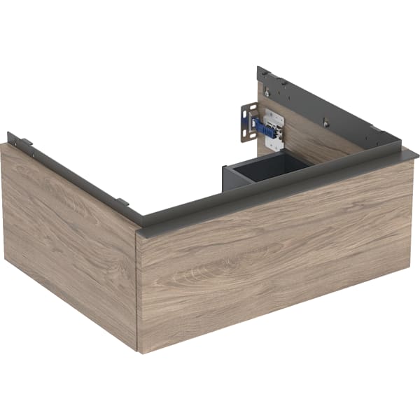 Geberit iCon Unterschrank für WT, 1 Schubl. 59,2x24,7x47,6cm, Nussbaum hi./Gr. Lava
