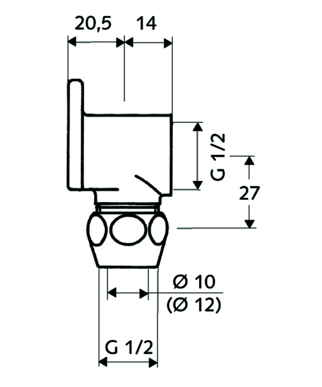SCHELL Wandscheibe Quetschverschraubung, 1/2"x10, chrom