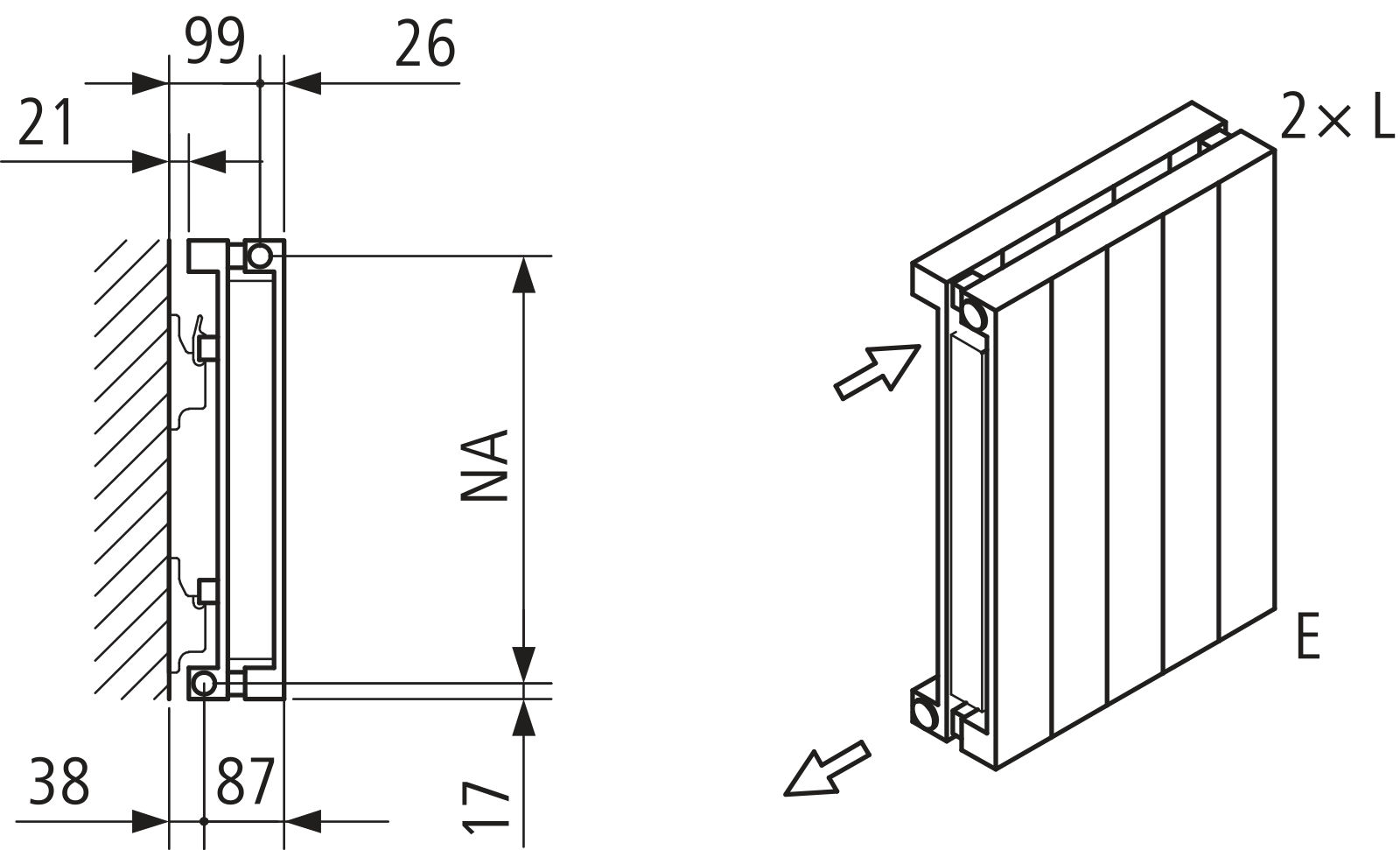 Kermi Heizwand HVN Typ20 BH3200x104x1190 QN5761, RAL9016, 6 bar, ANB12