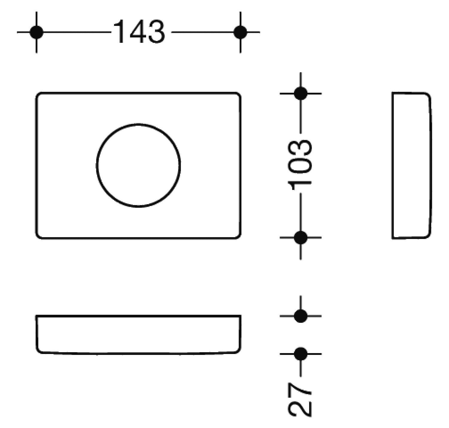 HEWI Hygienebeutelspender, B:143mm, H:103mm, T:27mm felsgrau