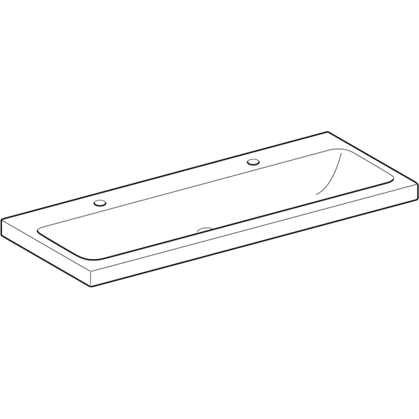 Geberit iCon Light Waschtisch 120x48cm zwei Hahnlöcher, o. Ül., weiß, KeraTect