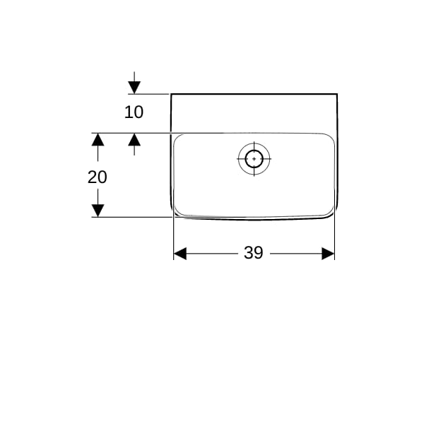 Geberit Renova Plan Handwaschbecken, 45x34cm o. Hl., o. Ül., weiß