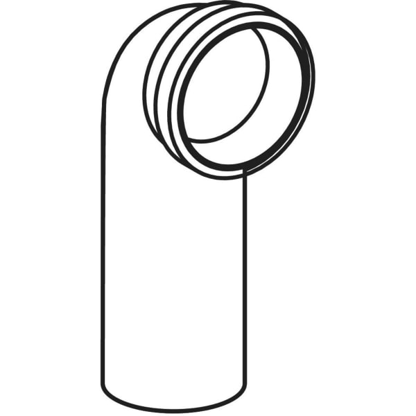 Geberit PE Anschlussbogen 90Gr für Wand-WC mit Erweiterung d110/110