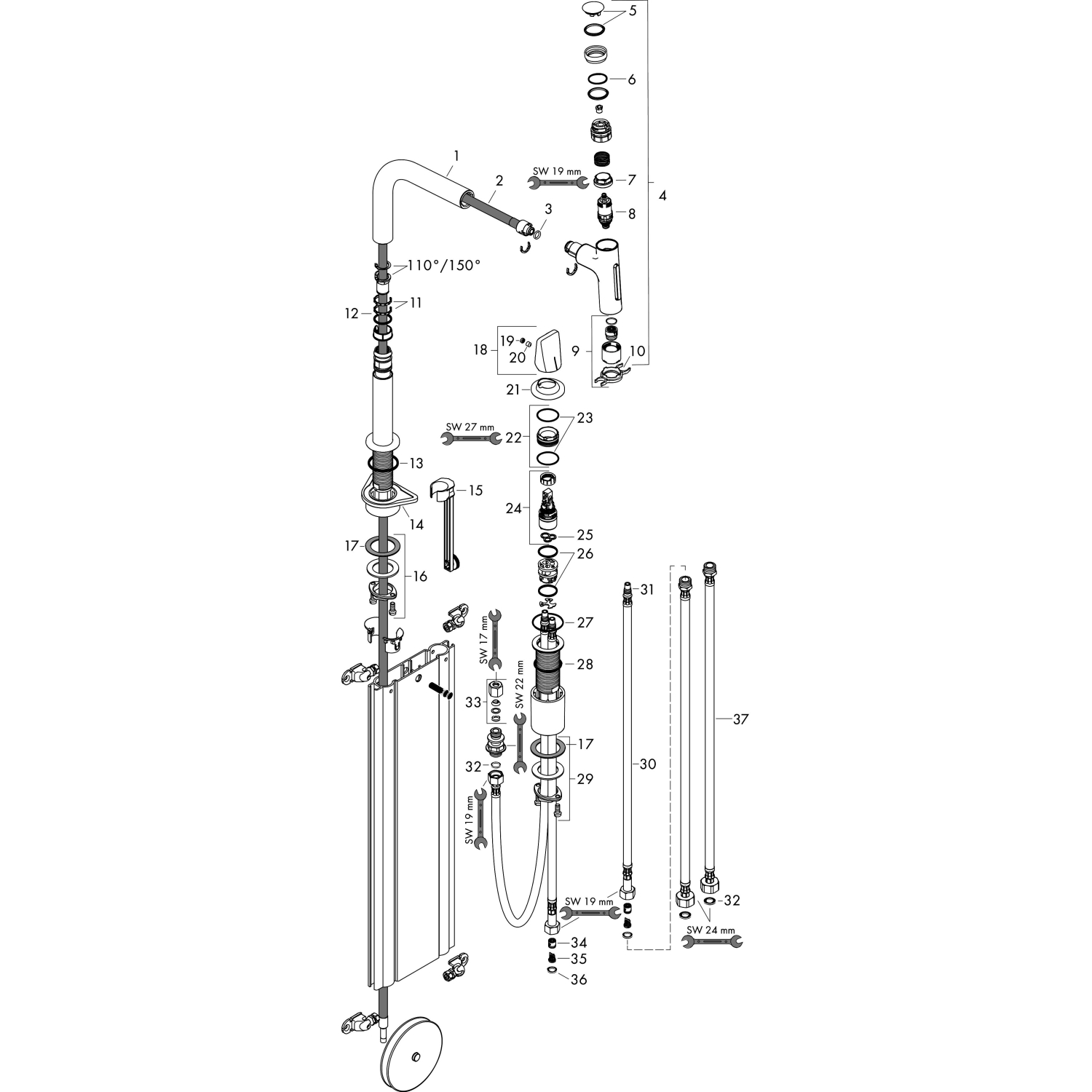 Hansgrohe 2-Loch SPTM 200 Metris Select M71 Ausziehbrause 2jet sBox edelstahl-optik