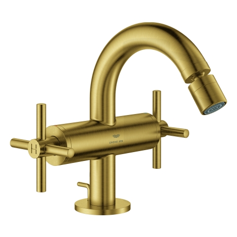 GROHE 2-Griff-Bidetbatt. Atrio 24353 Kreuz-Griff cool sunrise gebürstet